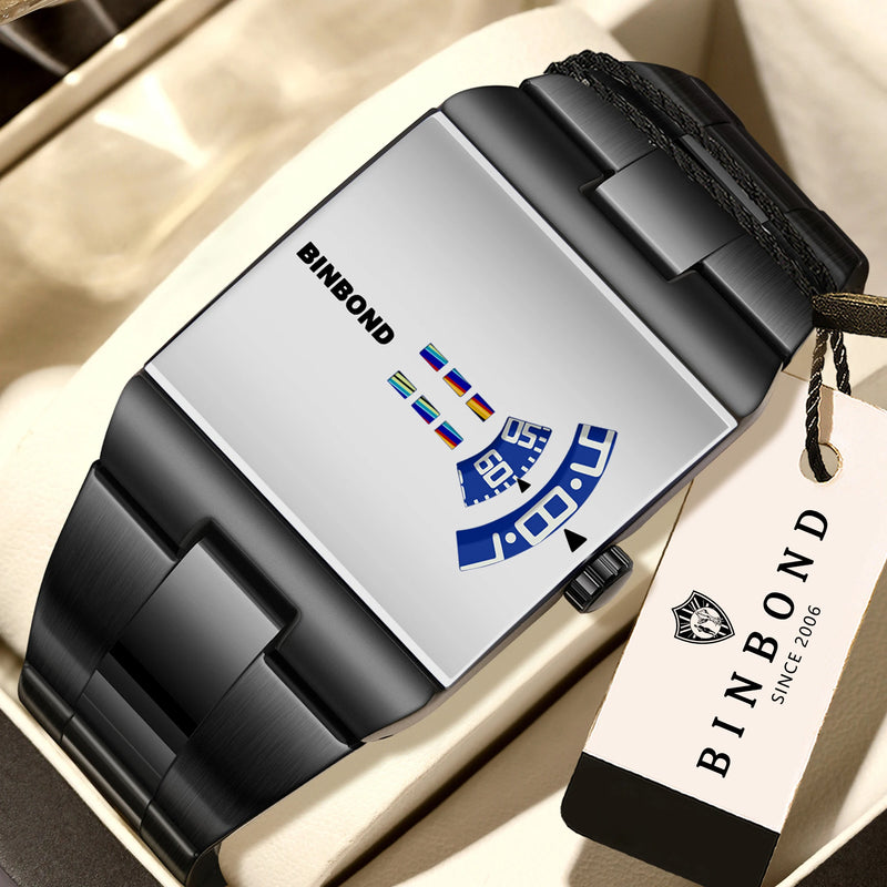 ⌚ Danoz WatchSmart | BINBOND Men's Luxury Quartz Watch | Waterproof 3 Bar | Stainless Steel Band | Square Dial | Sport & Casual | 9 Colour Options
