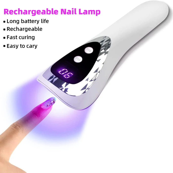 Experience quick Nail drying with Danoz Direct's EasyNails Handheld UV LED Lamp! This compact, USB lamp is perfect for home manicures