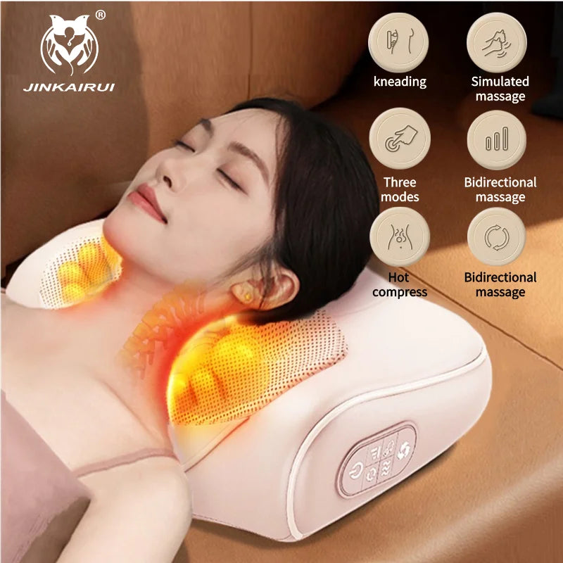 Danoz Massagers - Transform your relaxation routine with the JINKAIRUI Neck Massage Pillow, your personal solution for tension relief.