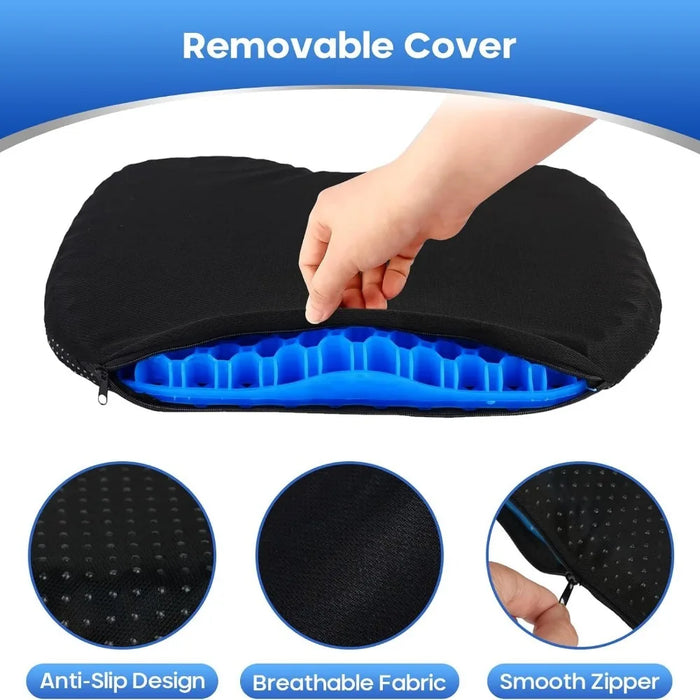 Danoz Smart - Gel Seat Cushion Breathable Honeycomb Design For Pressure Relief Back Tailbone Pain Home Office Chair Cars Wheelchair