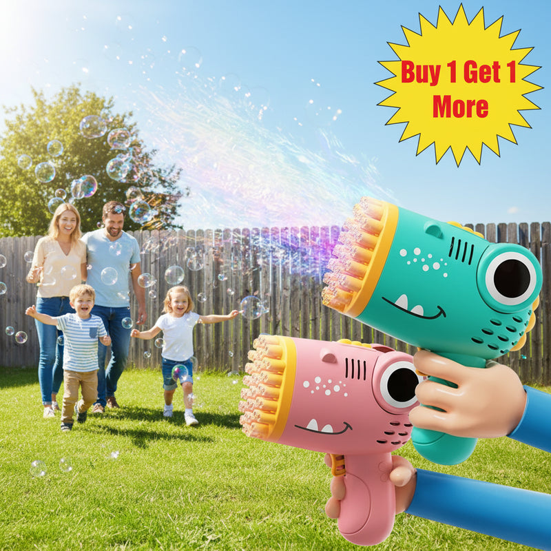 Danoz Toys - 40 Hole Dinosaur Bubble Handheld Bubble Machine, Electric Bubble Gun Outdoor Wedding Party Toy(without Bubble Water)