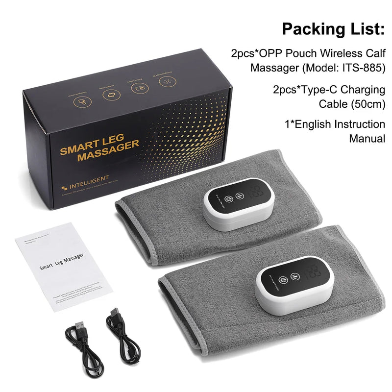 Danoz USB Chargeable Leg Calf Massager! With three fun modes and 360° air pressure, it perfectly massages and relaxes your muscles using gentle airbag vibrations - Buy 1 Get 1 Free!