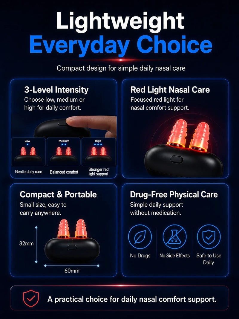 👃 Danoz HealthSmart | Just arrived, Smart Red Light Nasal Care Device | Portable Infrared Nose Comfort Tool | Sneezing, Runny & Stuffy Nose Relief | USB Rechargeable