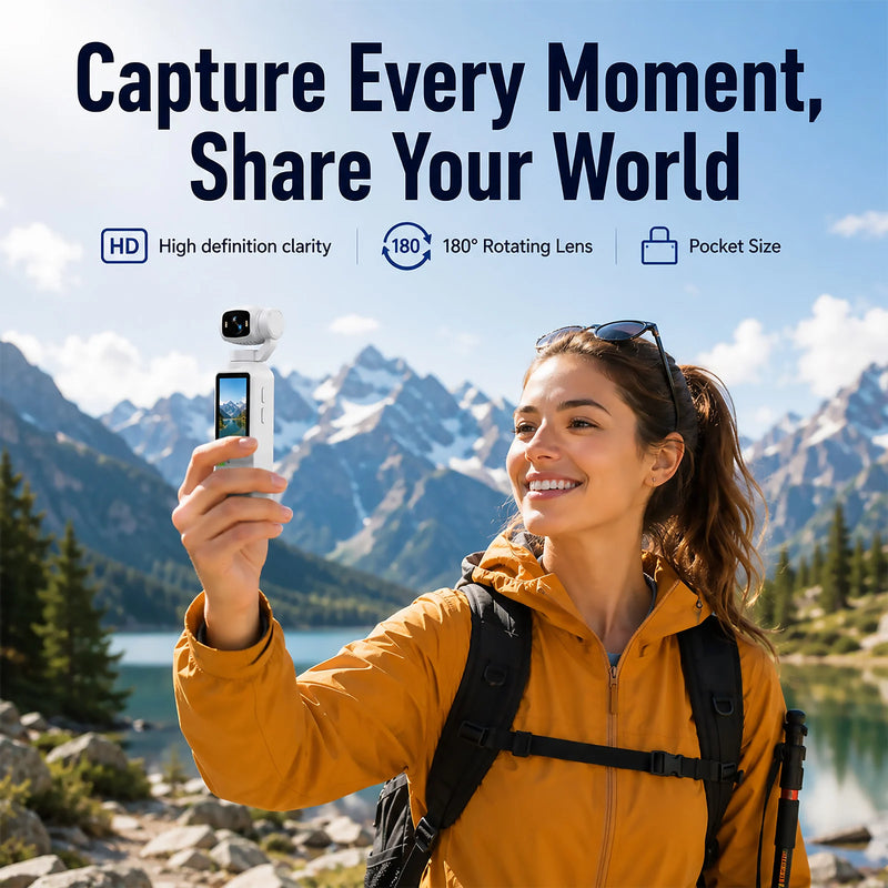 🎥 Danoz CamSmart | Ourlife 4K Action Camera | 180° Rotatable Lens | 1.97" Screen | 10MP | 1800mAh | Built-in Mic | CE & RoHS | YouTube & Vlog Ready | 5 Colours