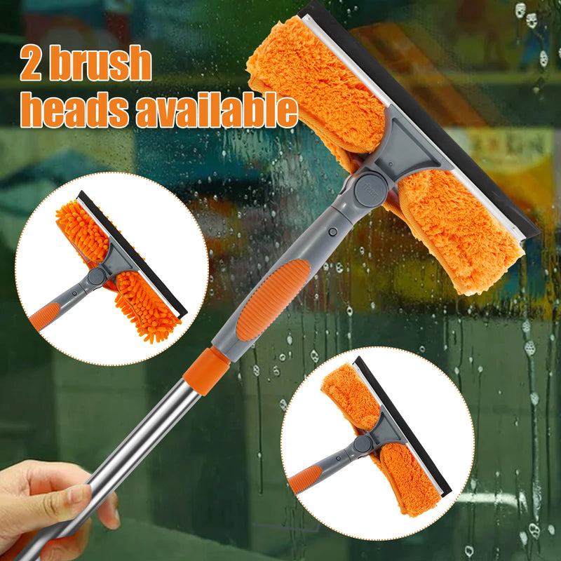 Danoz CleanSmart - Extended to 4.2M Window Cleaning Kit 2 in 1 Double Sided Glass Squeegee Cleaner