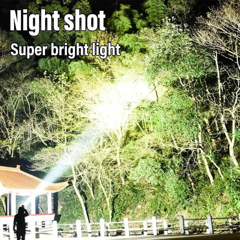 🔦 Danoz LightSmart | LED + COB Flashlight | Solar & USB Rechargeable | Power Bank | 300m Range | IP44 | Camping & Outdoor | Silver & Golden