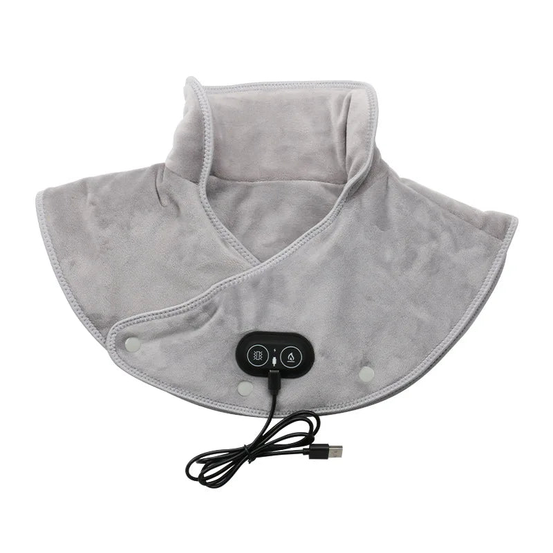 🦴 Danoz MassageSmart | Electric Heating Neck & Shoulder Pad | 3 Heat Settings | Auto-Off Timer | USB Powered | Soft Plush | Grey