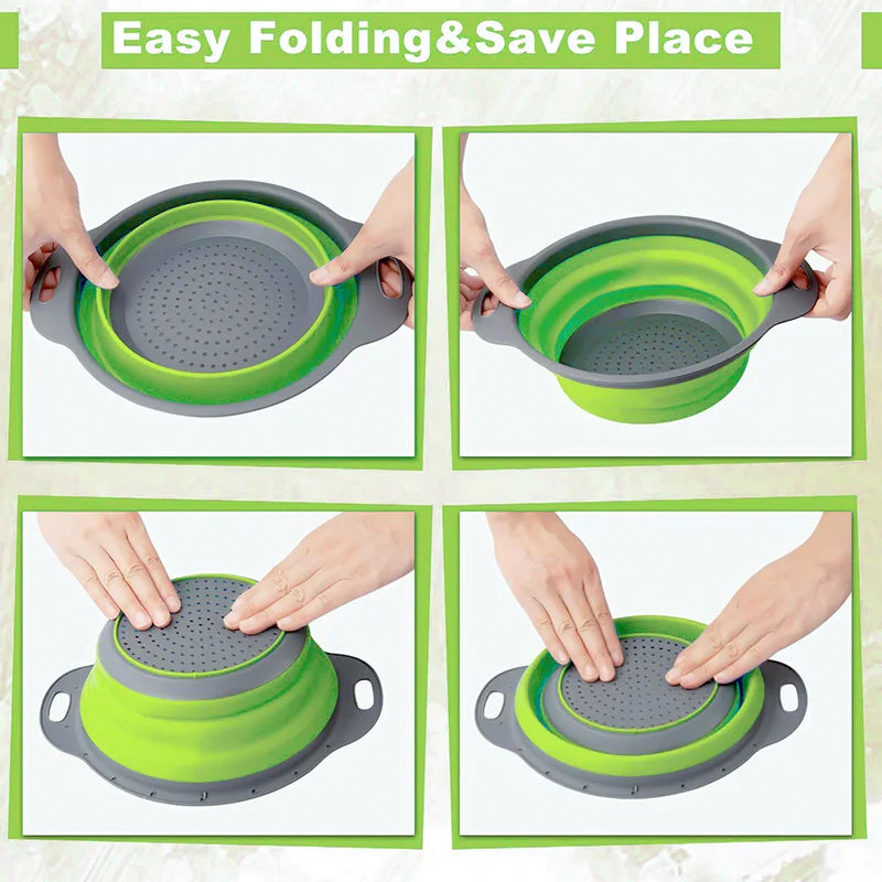 Danoz KitchenSmart - Buy 1 Get 1 Free! - Foldable, Silicone vegetable and fruit cleaning and drainage basket  cleaning basket Folding water filter net Kitchen Gadgets