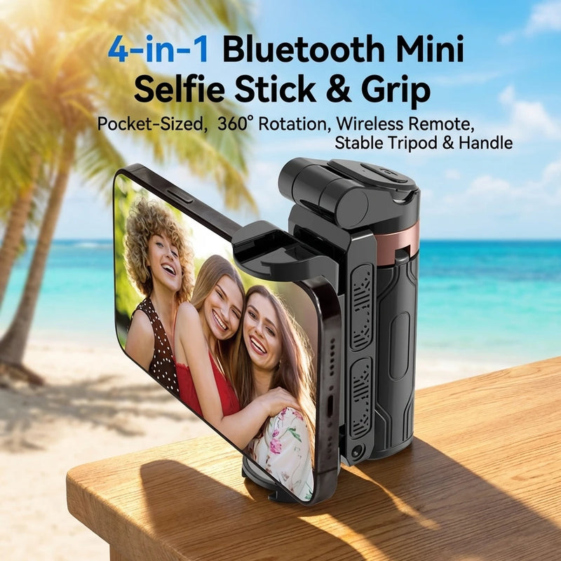 Danoz PhoneSmart 📸 | JC-25 Mini Bluetooth Selfie Stick & Tripod | Foldable | Remote Shutter | Live Streaming | Phone Holder | Black | Free Postage!