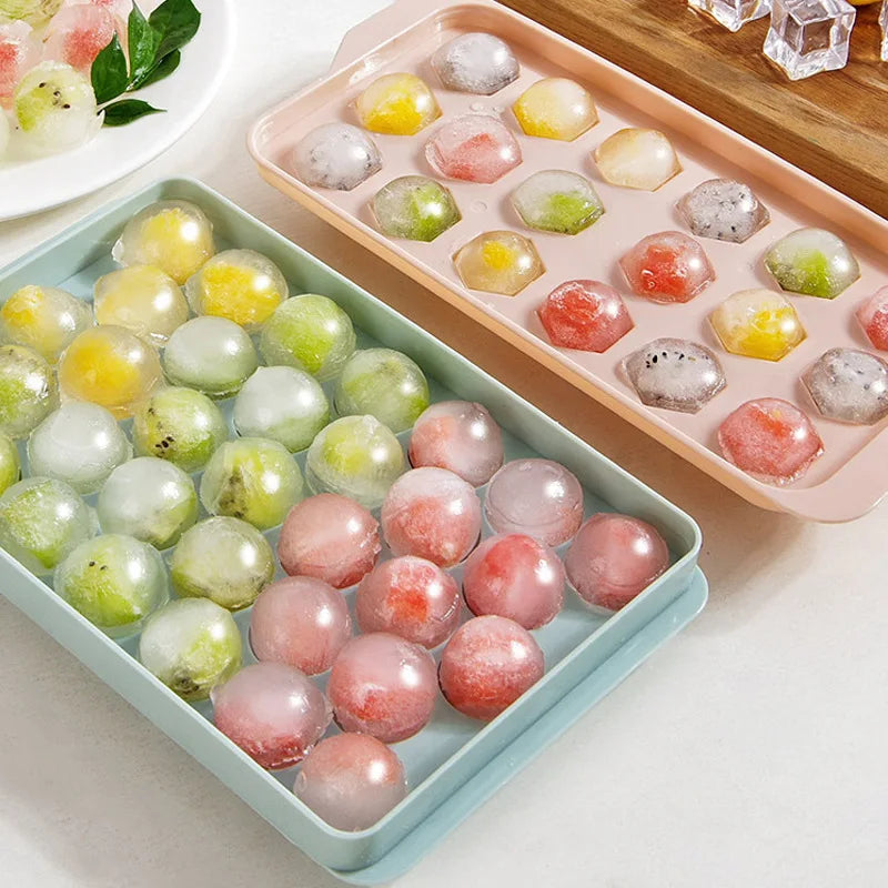 🧊 Danoz KitchenSmart | 2-Pack Round Ice Ball Molds | 33 Balls Each | BPA-Free | Whiskey & Cocktail Ice | Twist-Release | Lid Included ✨