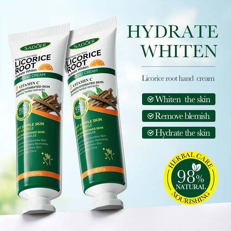 Danoz BeautySmart - Buy 1 Get 1 More! SADOER Vitamin C Licorice Hand Cream Moisturizing Nourishing Brightening Hydrating Hands Skin Care Products