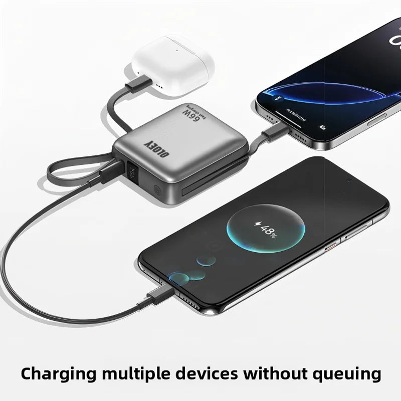 ⚡ Danoz PowerSmart | OLOEY 65W Power Bank | Built-In Cables | LCD Display | 3-Device Charging | 6 Safety Protections | Airline Approved | 10K–100K mAh