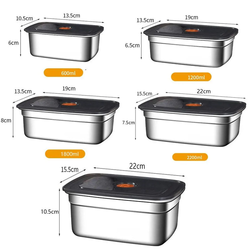 Danoz FoodSmart - High Quality 316L Stainless Steel vacuum food containers, Lunch Box Sealed Refrigerator Freezer Storage Box Leak-proof Suitable Bento Box