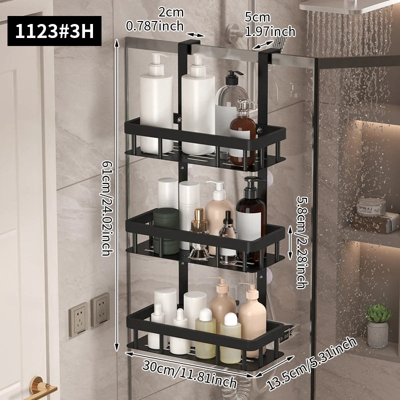 Danoz Bathrooms -  Maximize your bathroom space with this versatile shower wall-mounted storage rack. Featuring 2/3 convenient layers, it's perfect for organizing shower gels, toiletries, and bathroom essentials