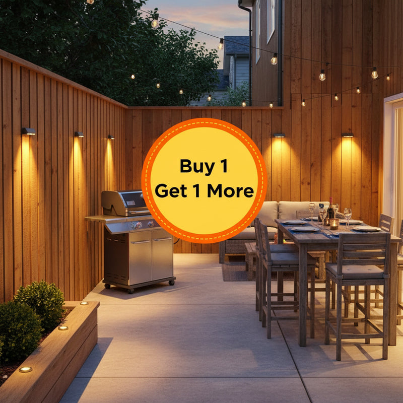 Danoz Lights -Solar Wall Lights 4 LED Solar Fence Lights Outdoor Waterproof Solar Deck Lights Wall Lights for Fence Post Yard Pathway - Buy 1 Get 1 Free!