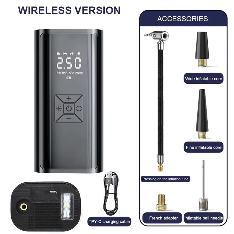 Danoz CarSmart - MightyPump Buy 1 Get 1 Free - super deal! Wireless Car Air Pump Electric Tire Inflator Pump for Cars Motorcycle Bicycle Boat sports balls!