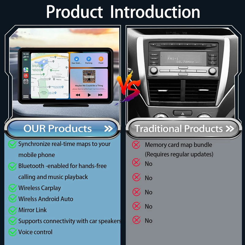 🚗 Danoz CarSmart | X7 Plus 7” IPS Wireless CarPlay & Android Auto | WiFi | FM Transmitter | Reversing Camera Input | Universal Fit | Super Deal! ✨