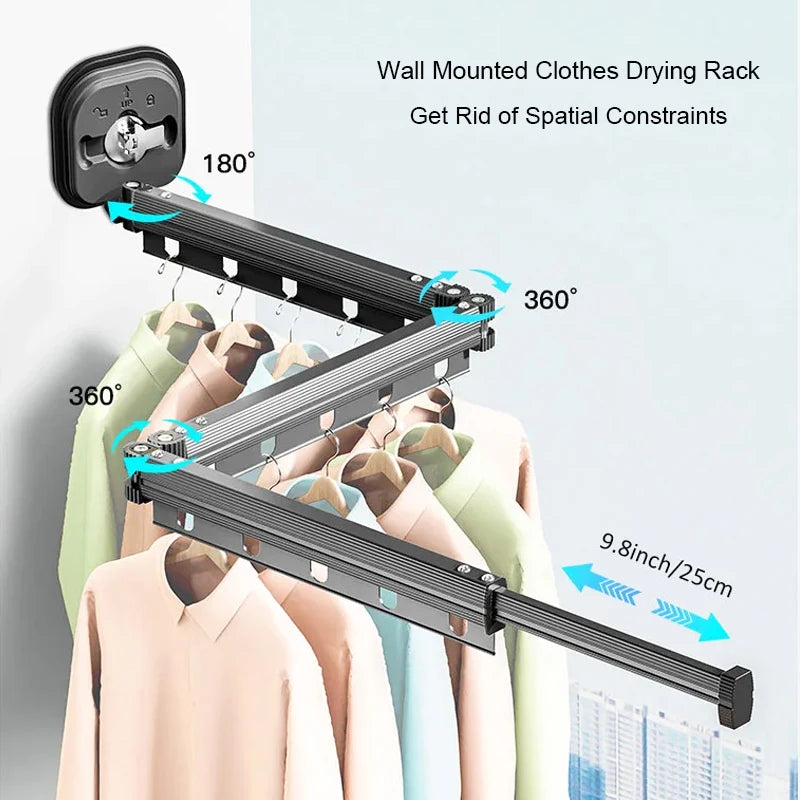 Maximize your laundry space effortlessly with Danoz Direct wall-mounted drying rack. Featuring Super strong suction cup
