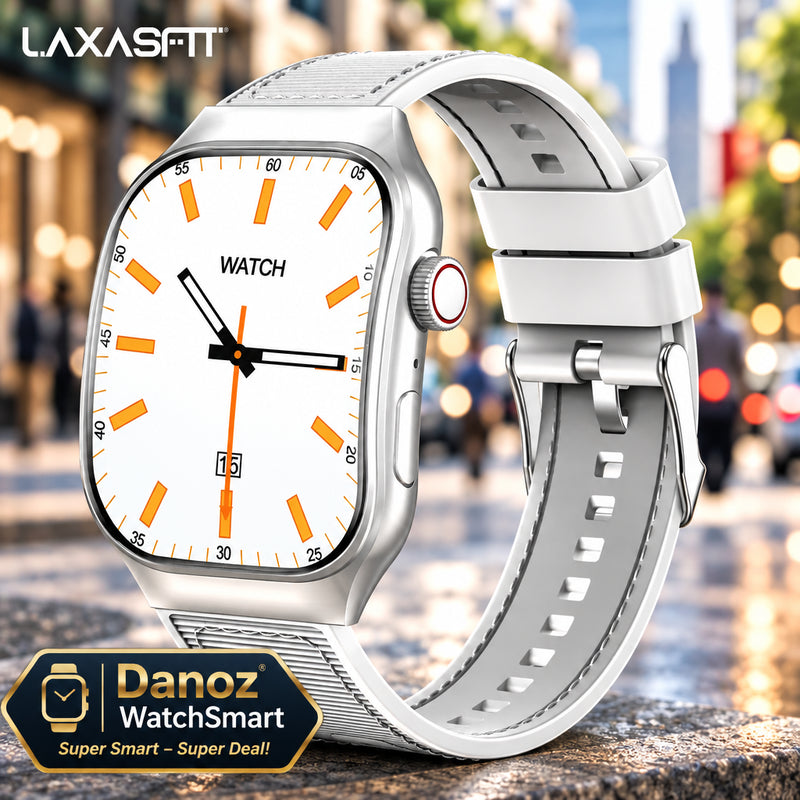⌚ Danoz WatchSmart | LAXASFIT H7 Smartwatch | 2.01” HD Curved Screen | Bluetooth Calling | Heart Rate & Health Monitor | Wireless Charging | Men & Women ✨