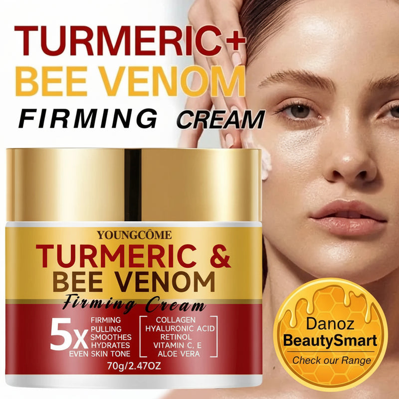 Danoz BeautySmart - YOUNGCOME Turmeric & Bee Venom Firming Cream Firms and Lifts Loose Skin, Containing Hyaluronic Acid - Buy 1 Get 1 Free!