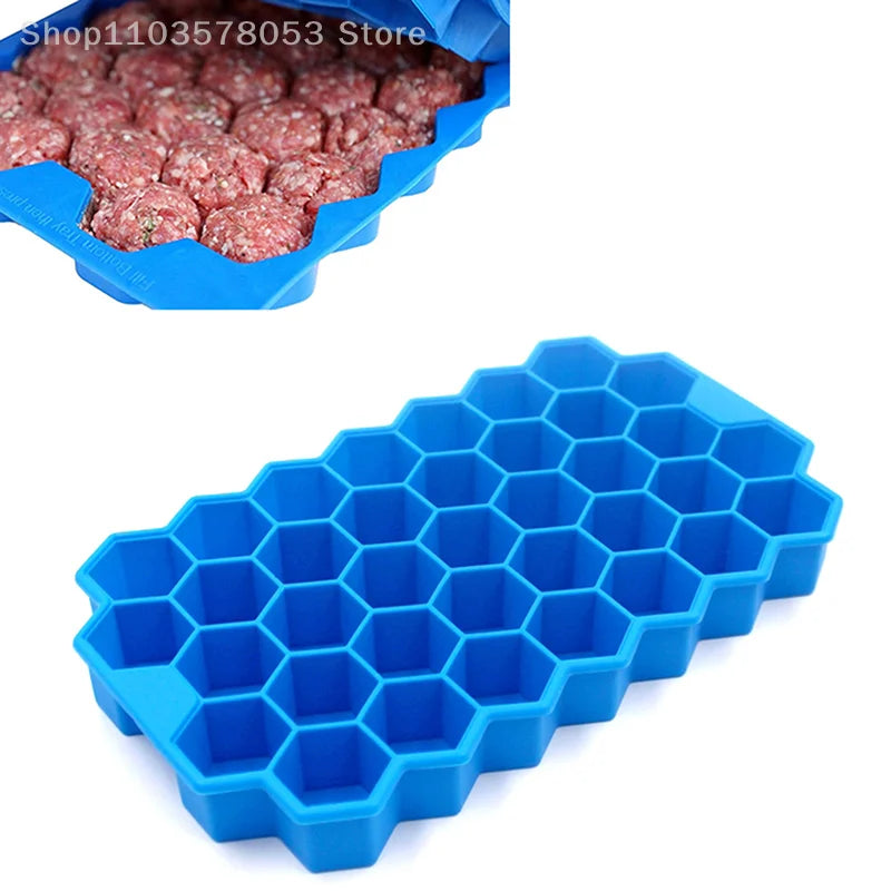 Danoz CookSmart - Buy 1 Get 1 Free - 37 Grids Silicone Meatball Mold With Lid Honeycomb Rice Ball Maker Fish Balls Beef Balls Mold Meat Tools Kitchen Accessories