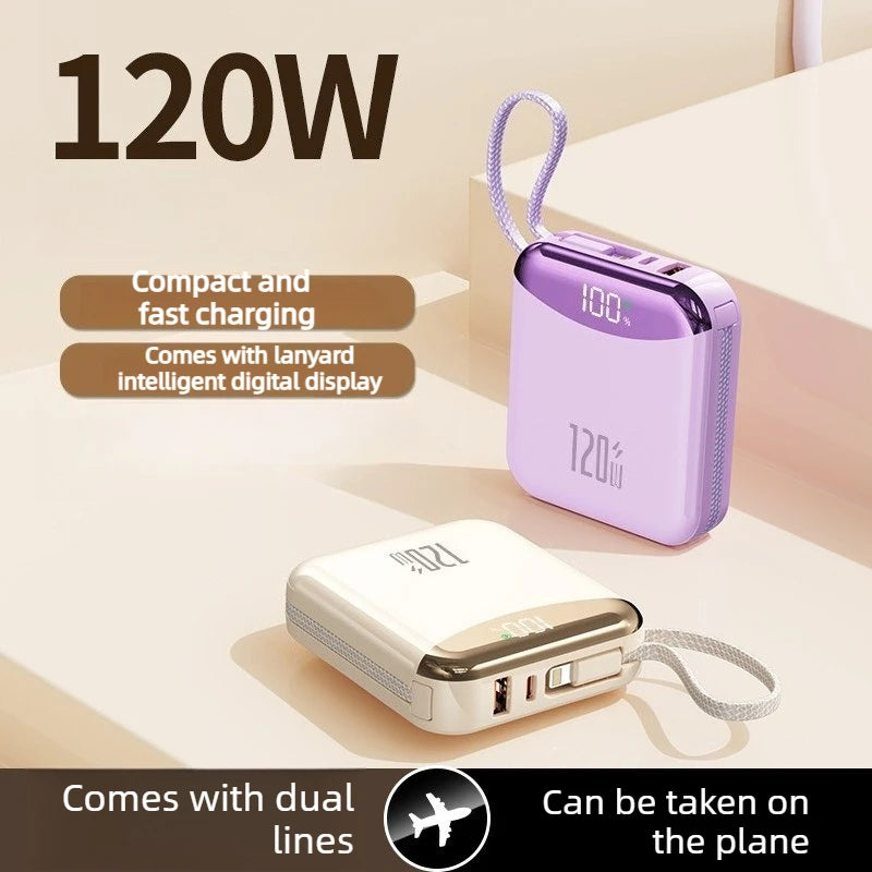 ⚡ Danoz PowerSmart | 165W 20,000mAh Mini Power Bank | Fast Charge | USB-C | Digital Display | LED Lamp | Black, White, Blue, Beige & Purple