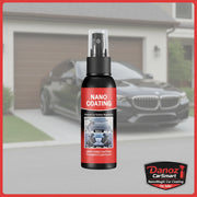 Nano coating spray bottle with red label on a white background