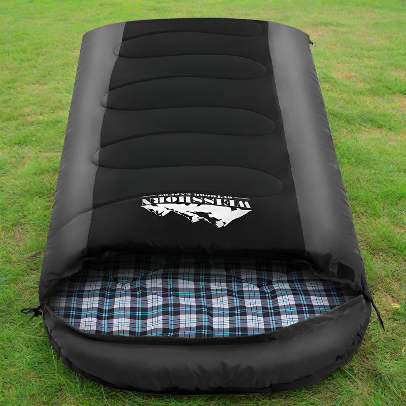 Danoz Camping - Weisshorn Sleeping Bag Single Thermal Camping Hiking Tent Black  -20°C