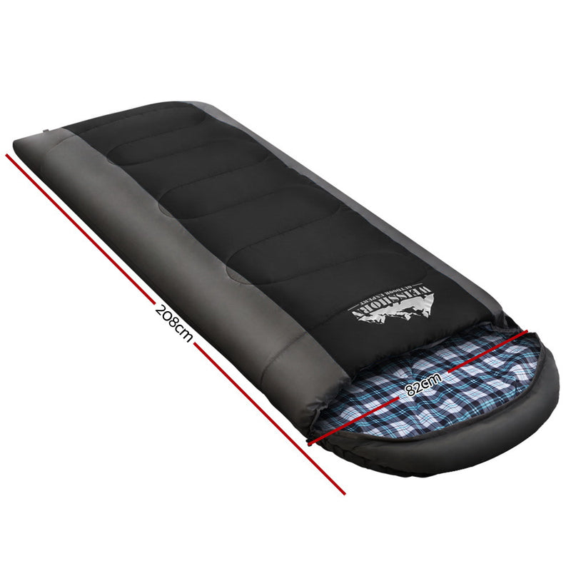 Danoz Camping - Weisshorn Sleeping Bag Single Thermal Camping Hiking Tent Black  -20°C