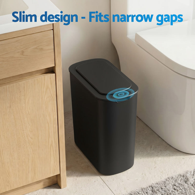 🗑️ Danoz CleanSmart | Devanti Motion Sensor Bin | 2-Pack | 11L | Touchless Auto Lid | Soft-Close | Slim Design | Kitchen & Home