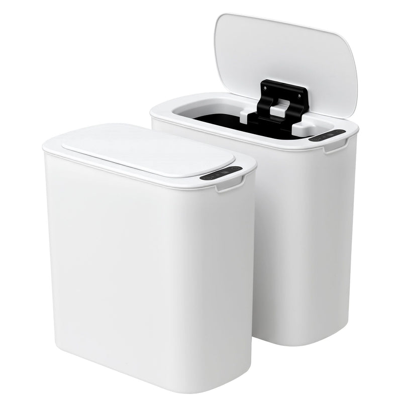 🗑️ Danoz CleanSmart | Devanti Motion Sensor Bin | 2-Pack | 11L | Touchless Auto Lid | Soft-Close | Slim Design | White
