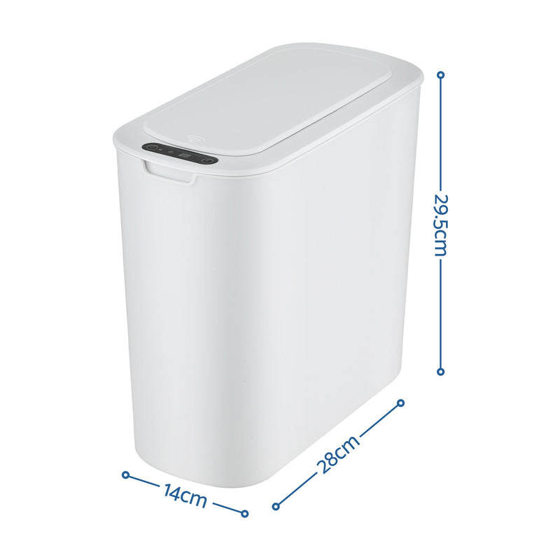 🗑️ Danoz CleanSmart | Devanti Motion Sensor Bin | 2-Pack | 11L | Touchless Auto Lid | Soft-Close | Slim Design | White