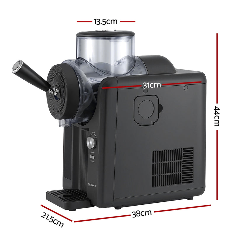 Danoz Kitchen - Devanti 2L Slushie Machine Ice Cream Maker Frozen Smoothies Milkshakes Black