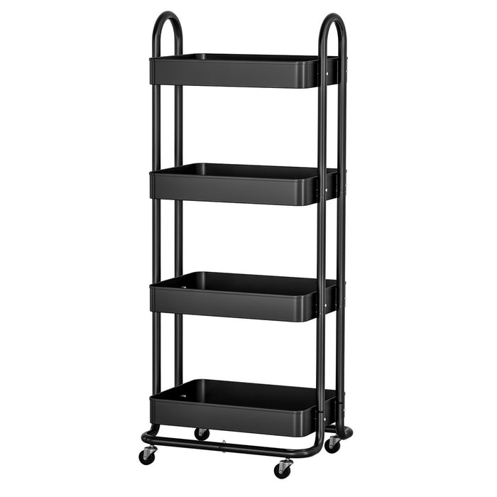 Elevate your kitchen's functionality with Danoz Direct Artiss Storage Trolley Kitchen Cart. Boasting four spacious tiers in a sleek black finish