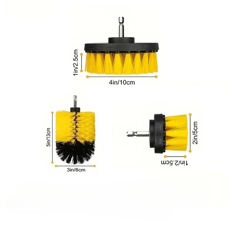 Danoz CleanSmart Electric Drill Cleaning Brush Set 🧹 | High-Density Nylon Bristles | Carpet, Glass, Tyres, Bathroom & More | 3-Piece or 7-Piece Kit | Drill Attachment!