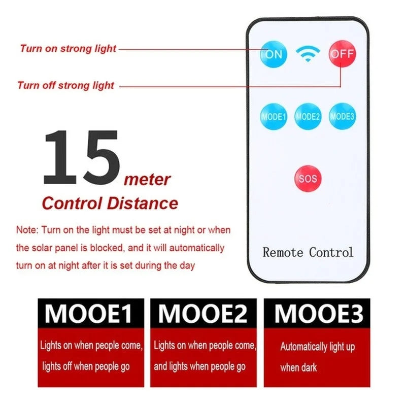 Illuminate your outdoor space with Danoz Direct - 108COB Solar Street Lights with a motion sensor and 3 modes - Bundel Offers