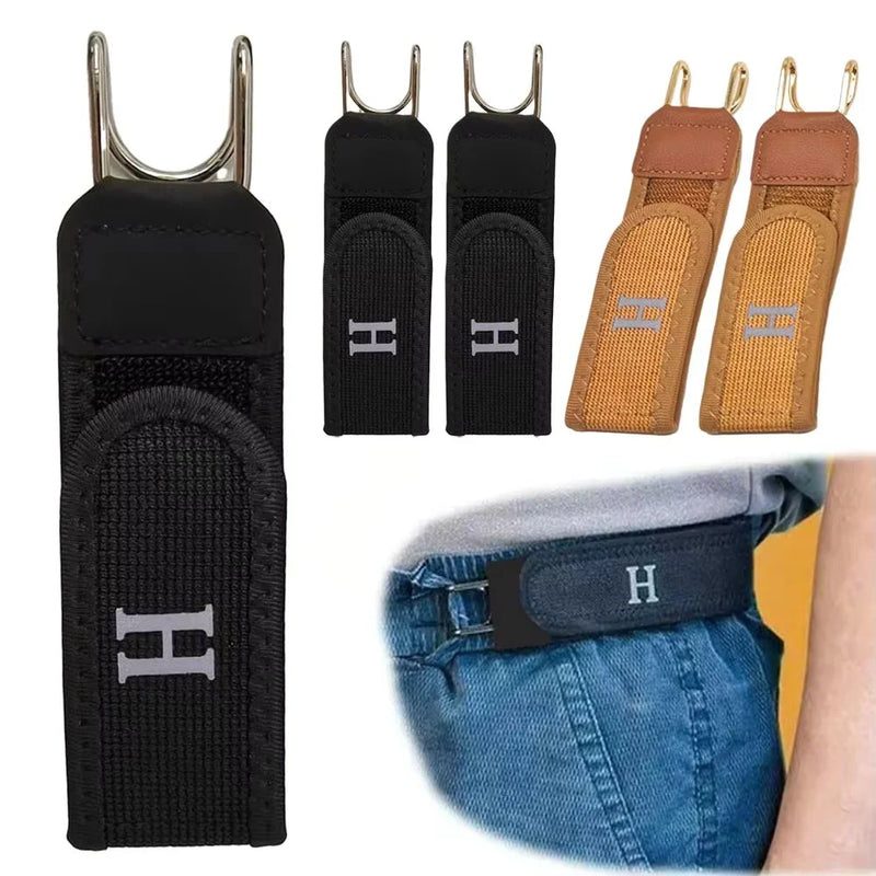 👔 Danoz BeltSmart | Men's and Women Elastic Hook Belt | 2-Pack | Buckle-Free | Invisible Under Clothing | Fits 43–55" Waist | Black & Brown - Buy 1 Get 1 More!