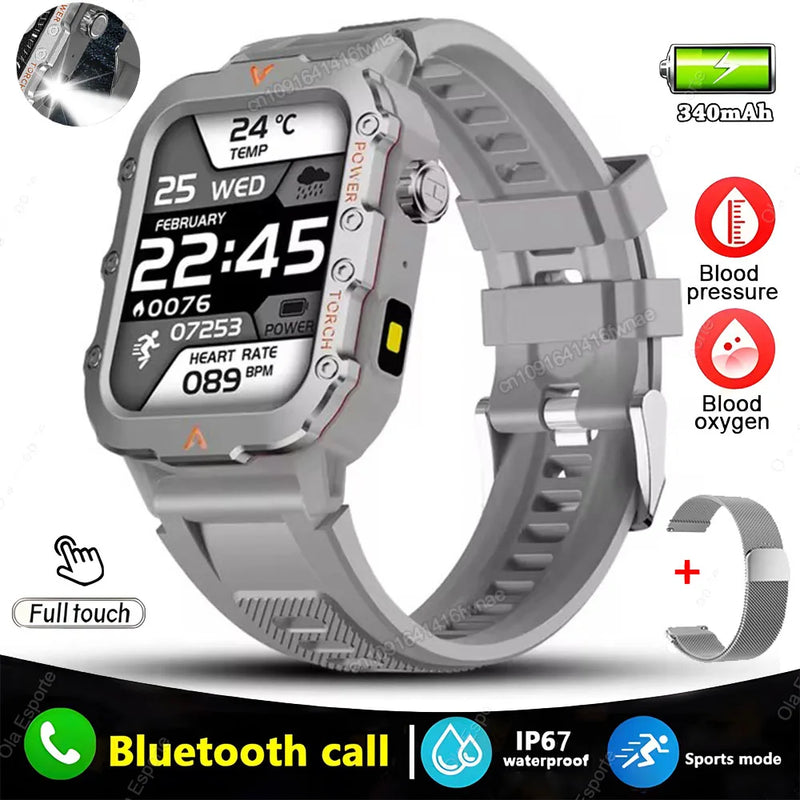 ⌚ Danoz TechSmart | Ola Esporte Military GPS Smart Watch | 2.01” HD | Bluetooth Calling | Heart Rate SpO2 ECG | 3ATM | 50-Day Standby | Multi-Sport ✨