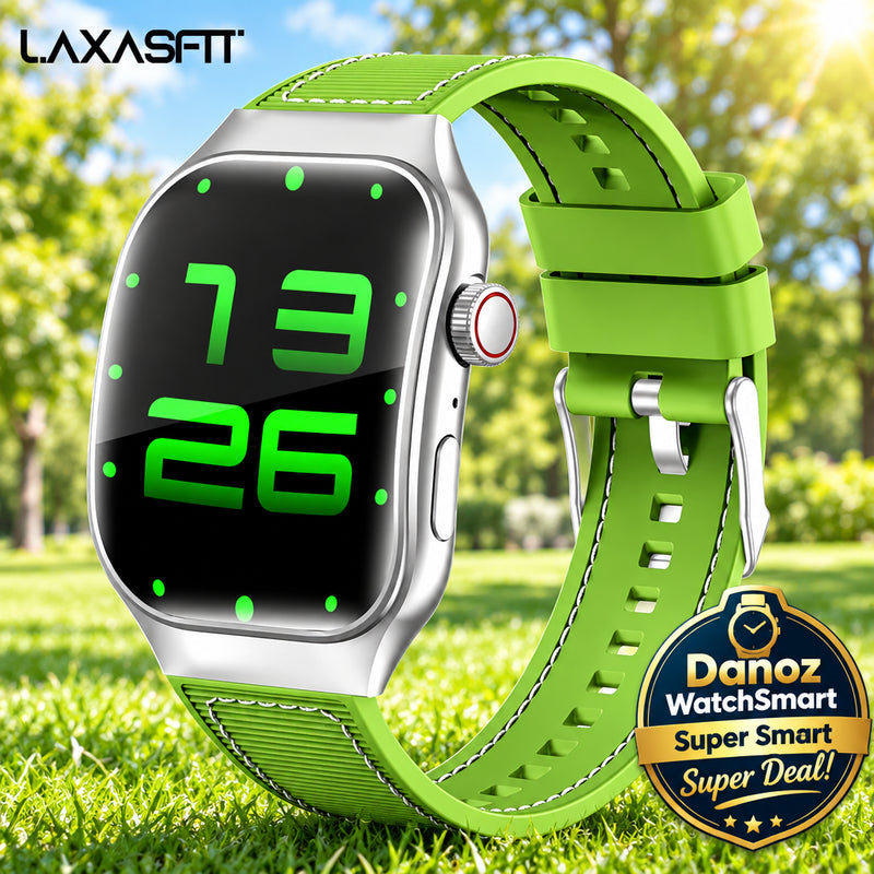 ⌚ Danoz WatchSmart | LAXASFIT H7 Smartwatch | 2.01” HD Curved Screen | Bluetooth Calling | Heart Rate & Health Monitor | Wireless Charging | Men & Women ✨