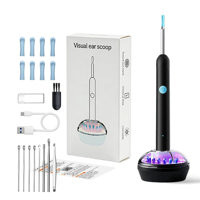 👂 Danoz EarcareSmart | Visual Ear Wax Cleaner | 5MP Camera Endoscope | Safe Earwax Removal | LED Light | White & Black | Standard & 9-Piece Sets
