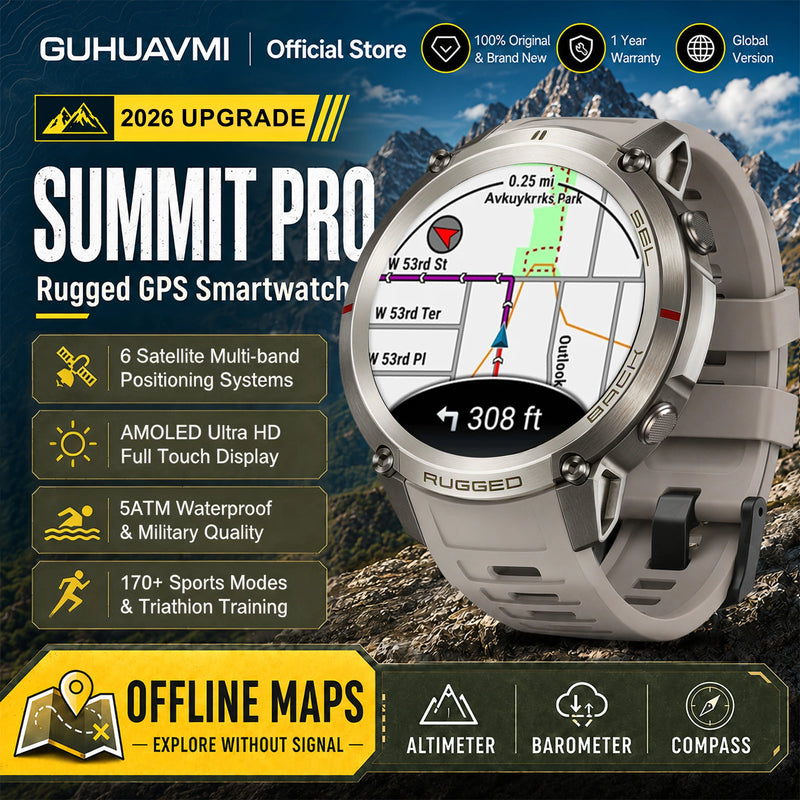 ⌚ Danoz WatchSmart | 2026 Military GPS Smartwatch | 1.43" AMOLED | Offline Map | 5ATM | 170+ Sports | Bluetooth Call | 500mAh | Men & Women