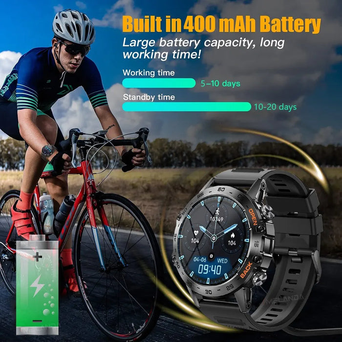 Boost your fitness and stay connected with Danoz Direct - MELANDA Steel 1.39" Bluetooth Call Smart Watch