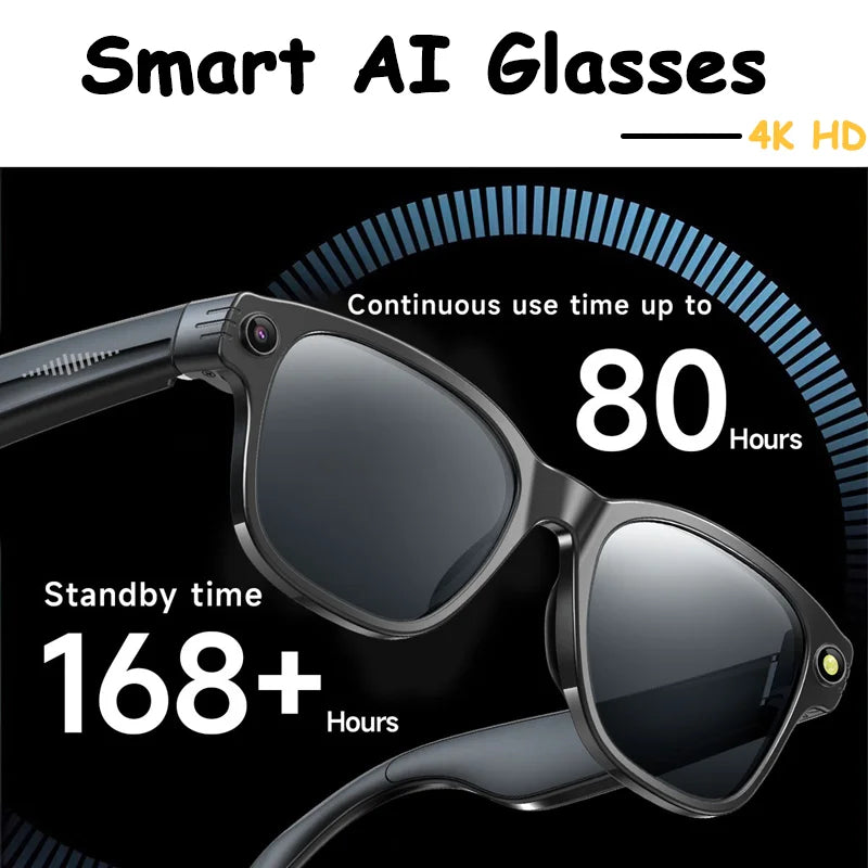 Danoz SmartGlasses - 8K HD AI Smart Glasses 800w Pixel Multifunctional Camera Bluetooth Call Voice Assistant Music Player Smart Translation ﻿