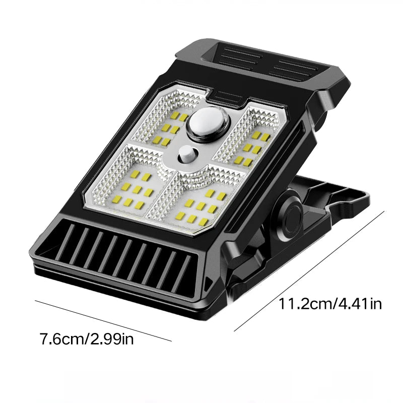 ☀️ Danoz LightSmart | Mini Solar Clip Lamp | LED Motion Sensing | IP65 Waterproof | 3-Gear Dimmable | Garden, Courtyard, Camping & More | Black | Buy 1 Get 1 More! 🌟