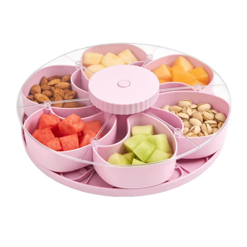 Danoz ServeSmart – Spin, Serve & Impress! Rotating 360° Divided Vegetable & Fruit Serving Tray – Perfect for Parties, Gatherings & Everyday Kitchen Fun 🍎🥗✨