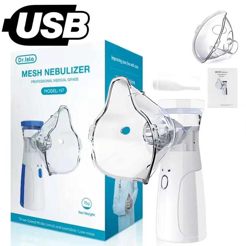 🤫 Danoz BreathSmart | ALIWUZN Mini Portable Mesh Nebulizer | Silent Atomizer | 3 Levels | Adult & Child Masks | Asthma & Respiratory Care | Blue, White or 2-Mask Bundle