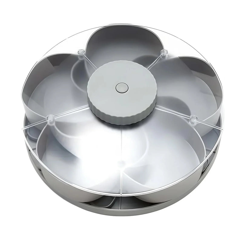 Danoz ServeSmart – Spin, Serve & Impress! Rotating 360° Divided Vegetable & Fruit Serving Tray – Perfect for Parties, Gatherings & Everyday Kitchen Fun 🍎🥗✨