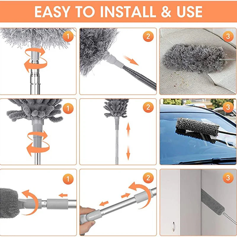 Make dust disappear like magic with Danoz DusterMaster Plus - 4Pc System! This extendable duster set reaches into those tricky nooks and crannies