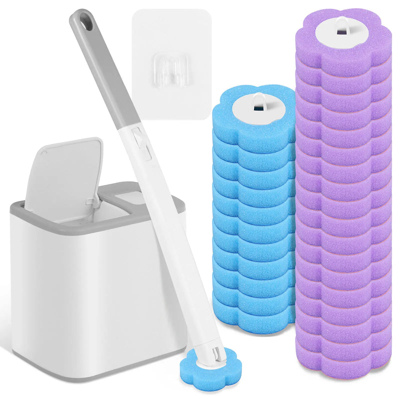 🚹 Danoz Toilet CleanSmart | Willstar Disposable Toilet Brush & Holder Set | Auto-Lid | 360° Deep Clean | Scented Heads | Wall or Floor Mount | 18–72 Heads | Free Postage!