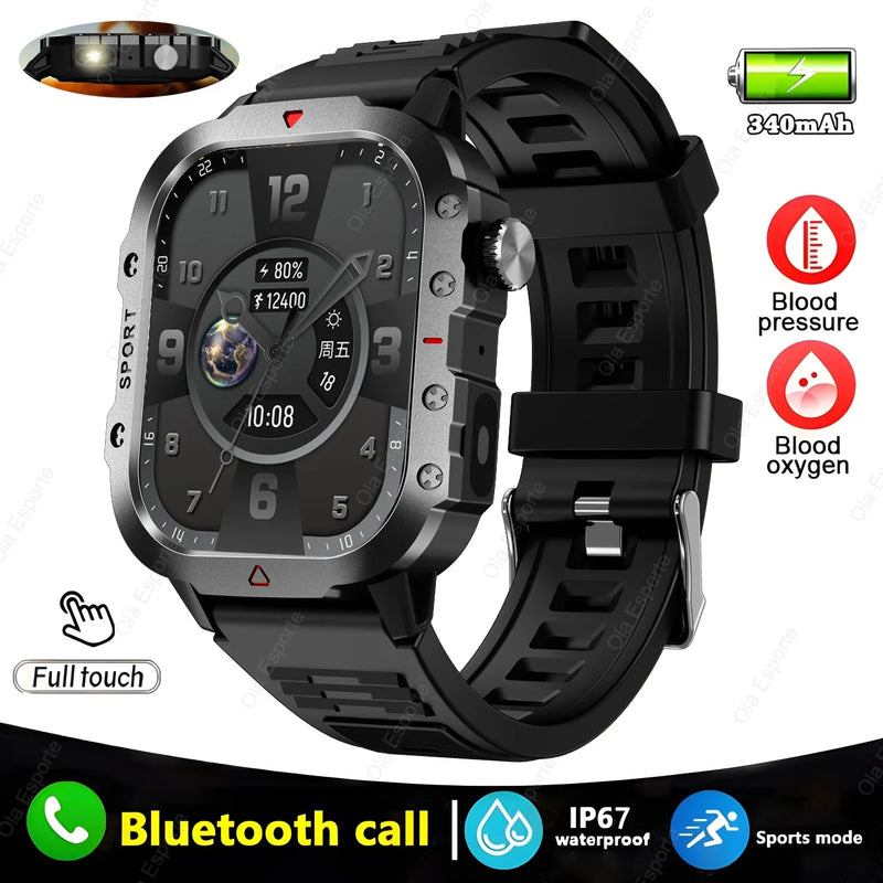 ⌚ Danoz TechSmart | Ola Esporte Military GPS Smart Watch | 2.01” HD | Bluetooth Calling | Heart Rate SpO2 ECG | 3ATM | 50-Day Standby | Multi-Sport ✨